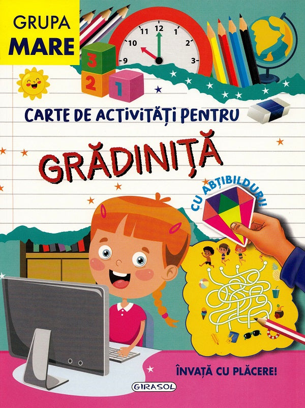 Carte de activitati pentru gradinita, cu abtibilduri. Grupa mare