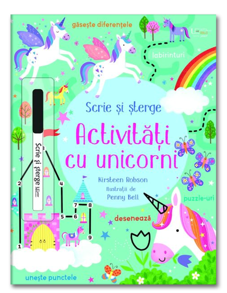 Scrie si sterge - Activitati cu unicorni