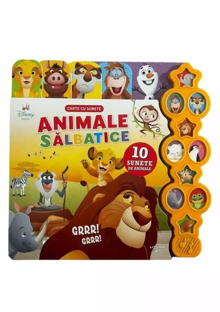 BEBE INVATA. ANIMALE DE LA FERMA. Carte cu sunete. reeditare + Animale salbatice - Disney bebe - Carte cu sunete