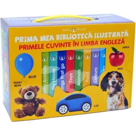 Bebe invata. Prima mea biblioteca ilustrata. Primele cuvinte in limba engleza (cutie 8 carticele)