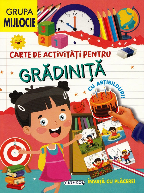 Carte de activitati pentru gradinita, cu abtibilduri. Grupa mijlocie