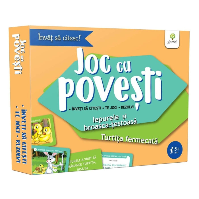 Iepurele si broasca testoasa - Turtita fermecata - Carduri pt. inv. Citirii