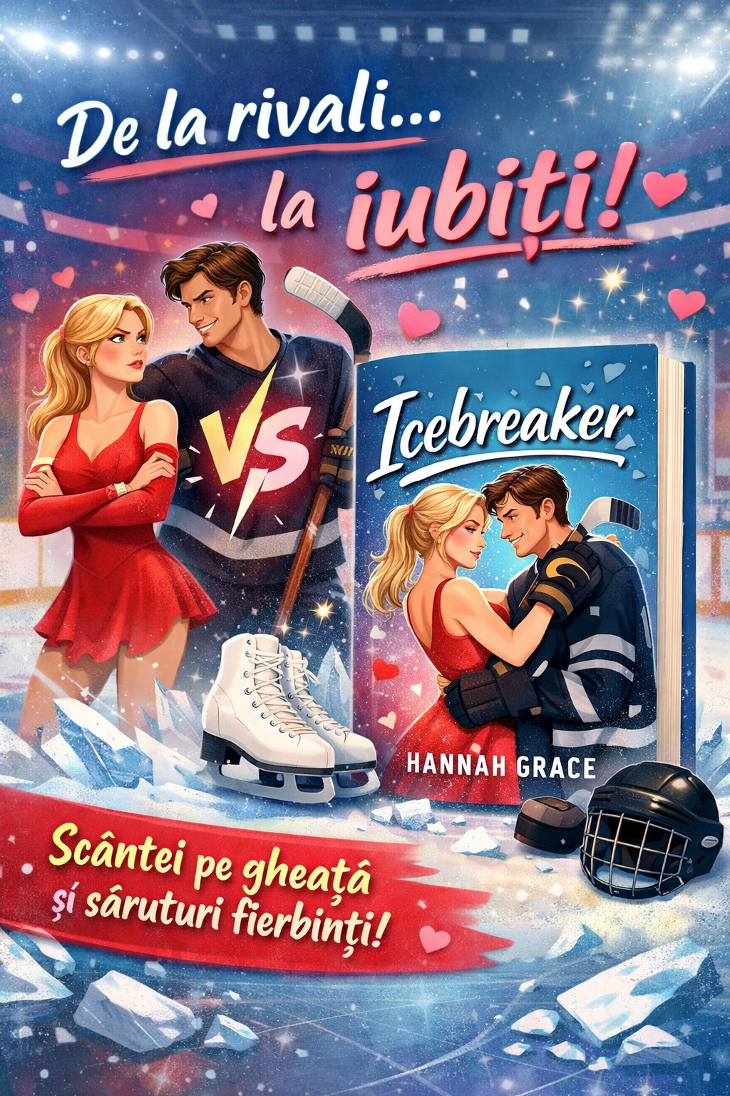 Doi rivali, un patinoar, zero șanse să nu te îndrăgoștești. Icebreaker de Hannah Grace