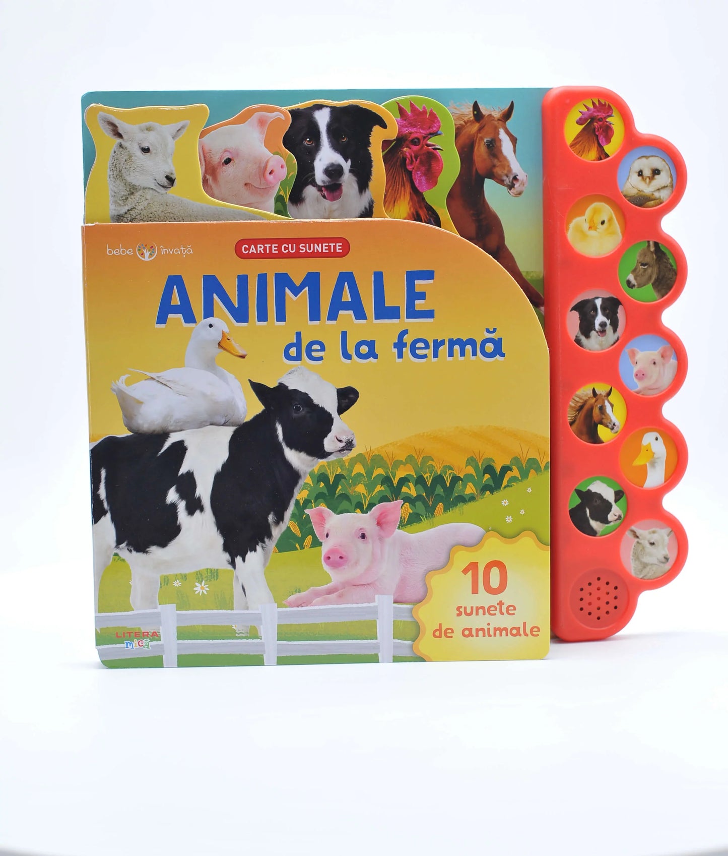 BEBE INVATA. ANIMALE DE LA FERMA. Carte cu sunete. reeditare + Animale. Bebe învață