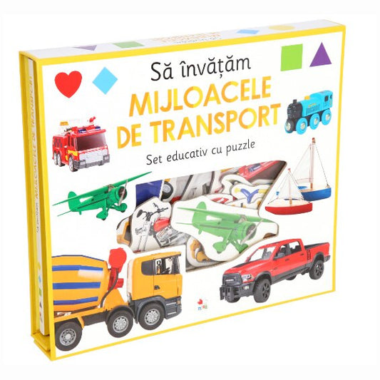 Sa invatam mijloacele de transport, Set educativ cu puzzle