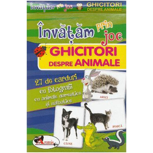Învățăm prin joc. Ghicitori despre animale. 27 de carduri