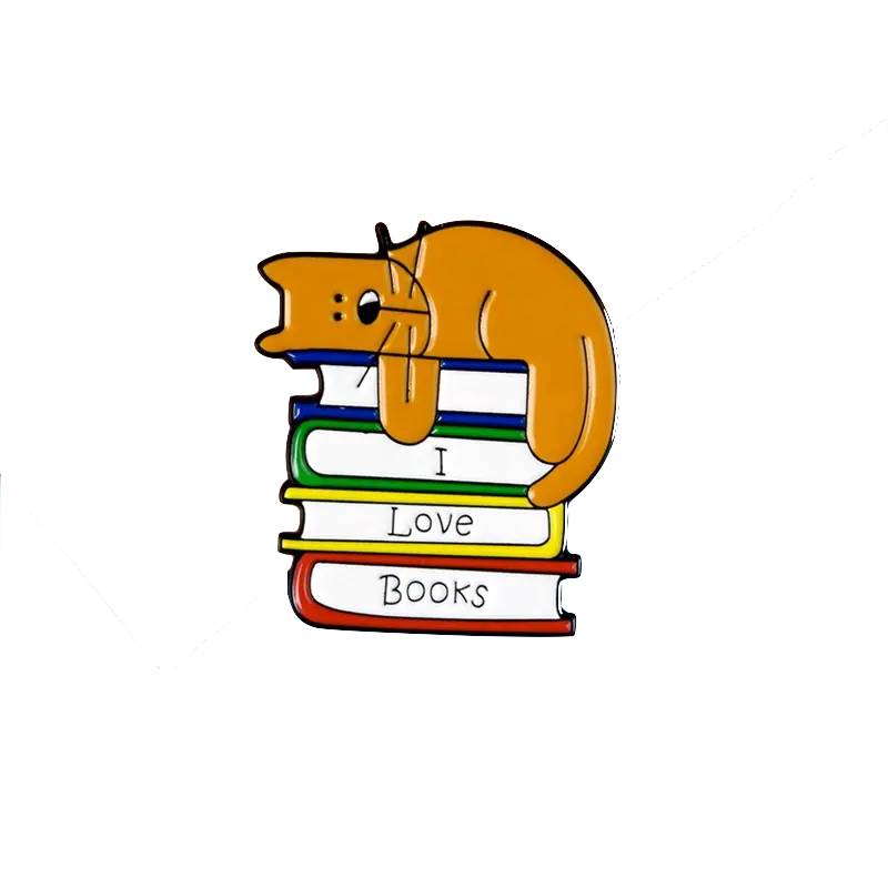 Insigna cu pisica și cărți - Pentru iubitorii de lectură