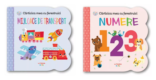 CARTICICA MEA CU FERESTRUICI. Mijloace de transport. Bebe invata + CARTICICA MEA CU FERESTRUICI. Numere 123. Bebe invata. reeditare