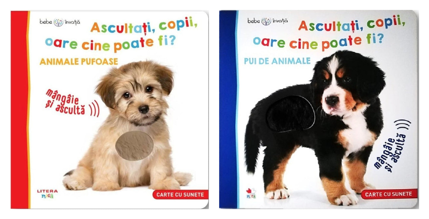 Bebe invata. Ascultati, copii, oare cine poate fi? Animale pufoase + Ascultati copii, oare cine poate fi? Pui de animale