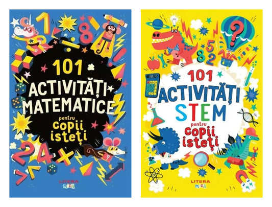 101 activitati matematice petru copii isteti + 101 activitati stem pentru copii isteti