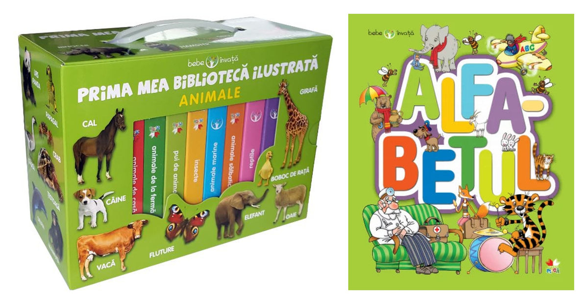 Pachet: Animale - Prima mea biblioteca ilustrata, Bebe invata + Bebe învață. Alfabetul