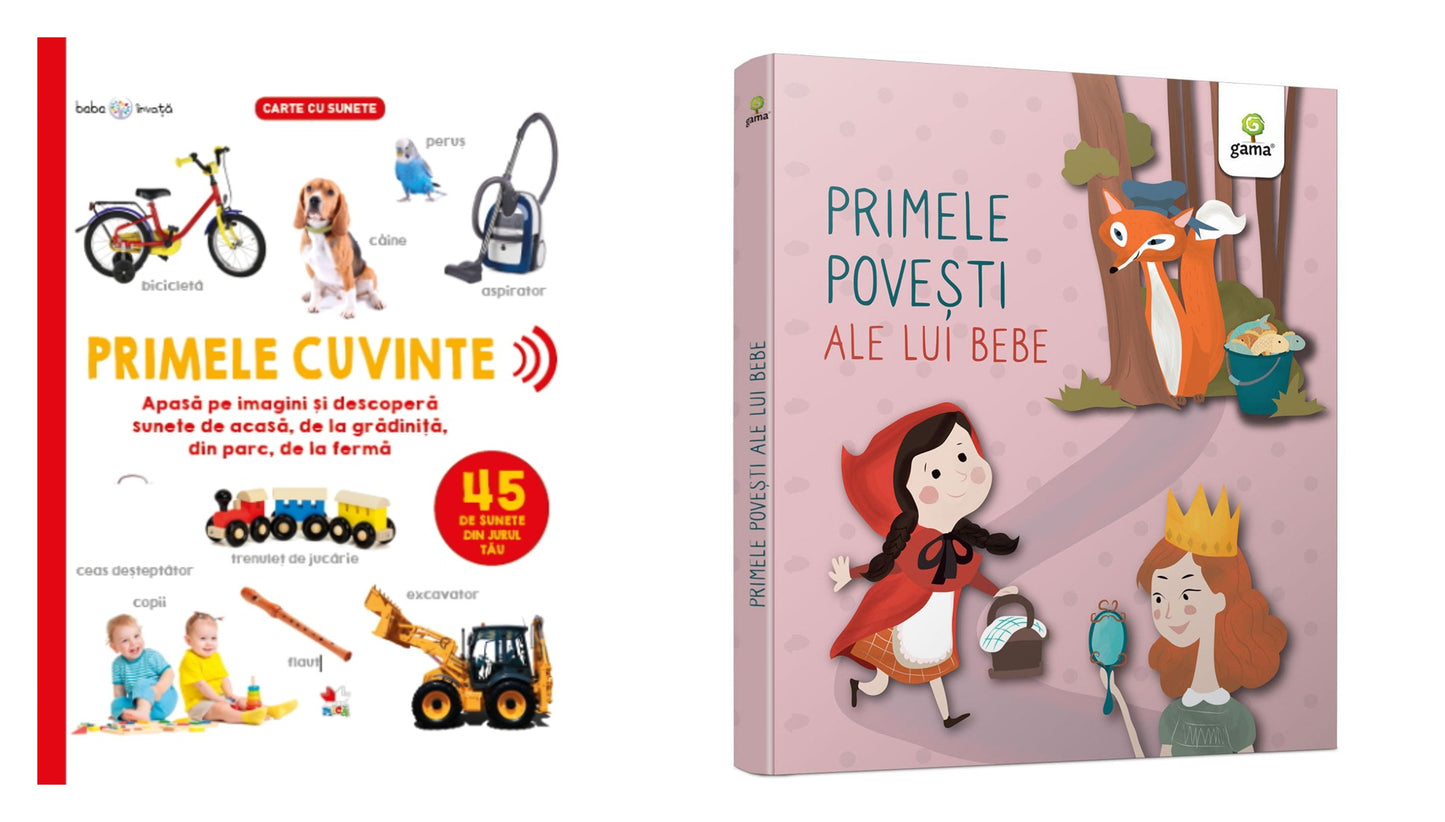 Bebe învață. Primele cuvinte. 45 de sunete din jurul tău + Primele povești ale lui bebe