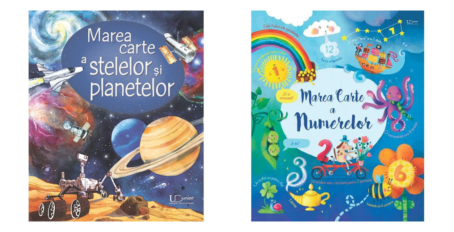 Marea carte a stelelor si planetelor, Usborne Books + Marea carte a numerelor (Usborne)
