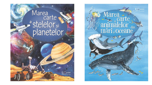 Marea carte a stelelor si planetelor, Usborne Books + Marea carte a animalelor din mări și oceane