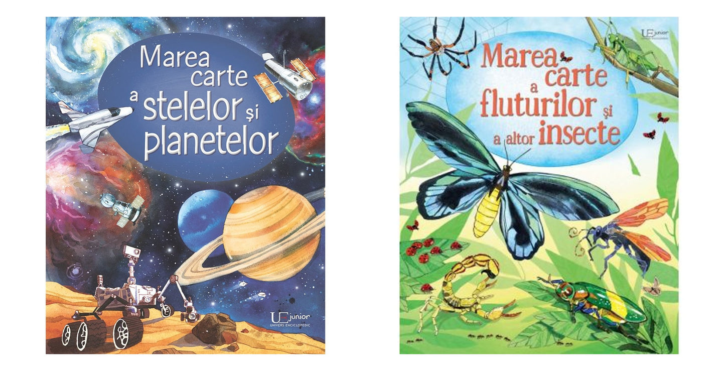 Marea carte a stelelor si planetelor, Usborne Books + Marea carte a fluturilor si a altor insecte, Emily Bone