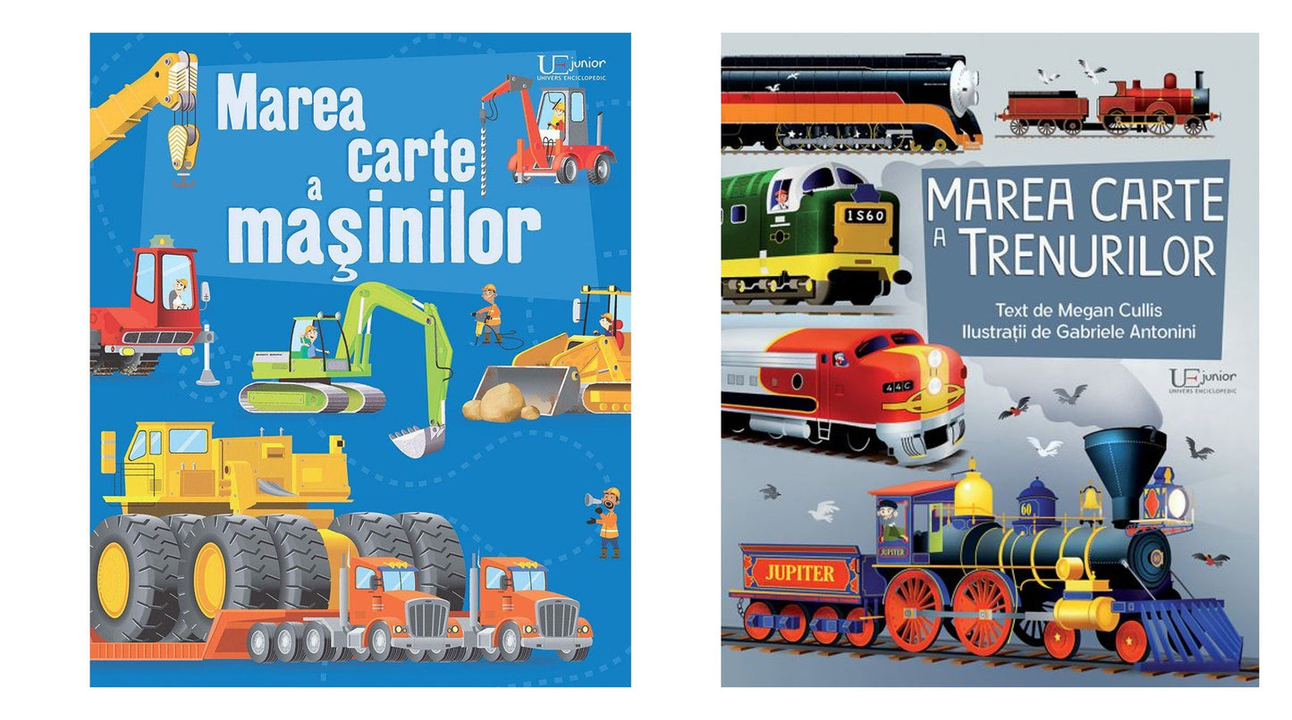 Marea carte a masinilor (Usborne) + Marea carte a trenurilor - Megan Cullis - Usborne Books