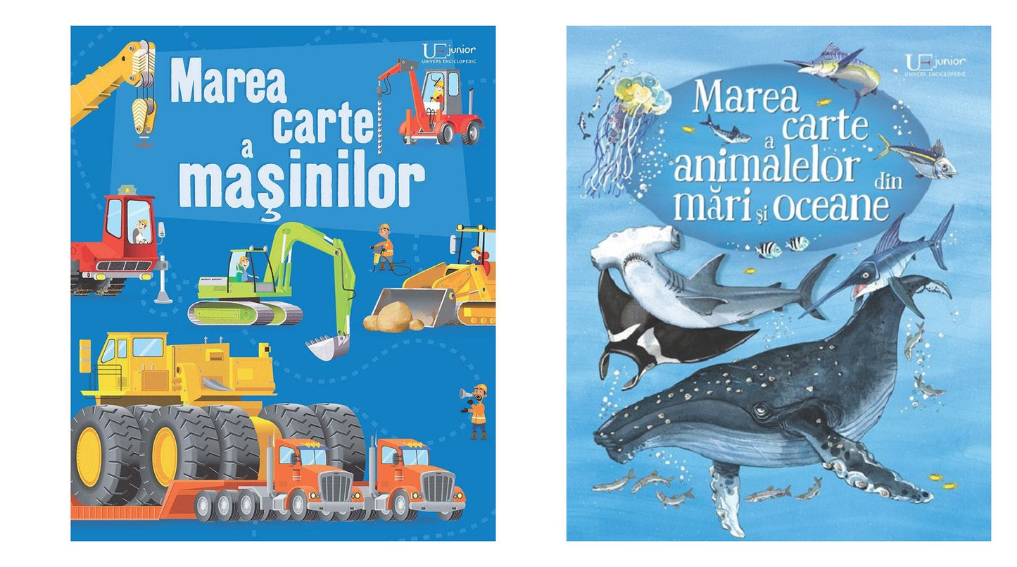 Marea carte a masinilor (Usborne) + Marea carte a animalelor din mări și oceane