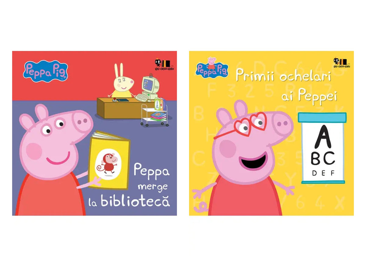 Pachet: Peppa merge la biblioteca + Peppa Pig: Primii ochelari ai Peppei