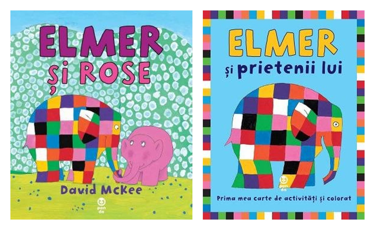 ELMER SI ROSE + ELMER SI PRIETENII LUI. Carte de colorat