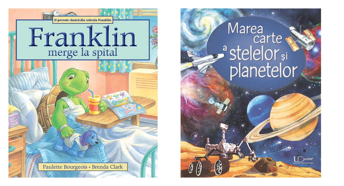 Pachet: Franklin merge la spital + Marea carte a stelelor si planetelor, Usborne Books
