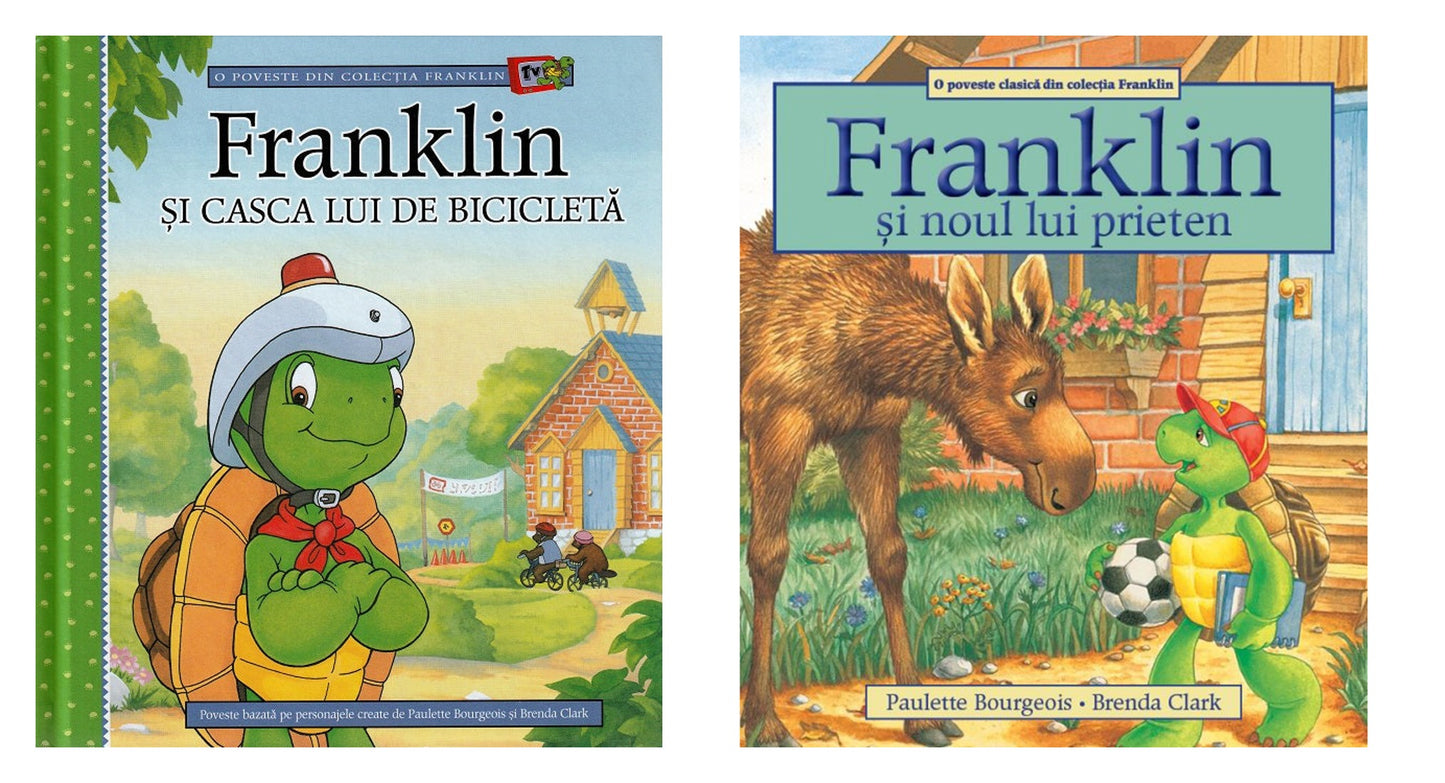 Franklin si casca lui de bicicleta + Franklin și noul lui prieten