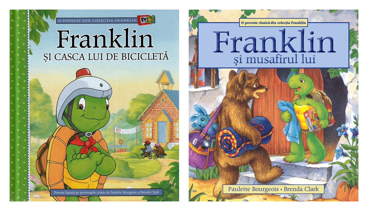 Franklin si casca lui de bicicleta + Franklin și musafirul lui