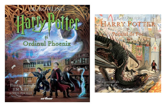 Harry Potter si ordinul Phoenix + Harry Potter și Pocalul de Foc #4, ediție ilustrată