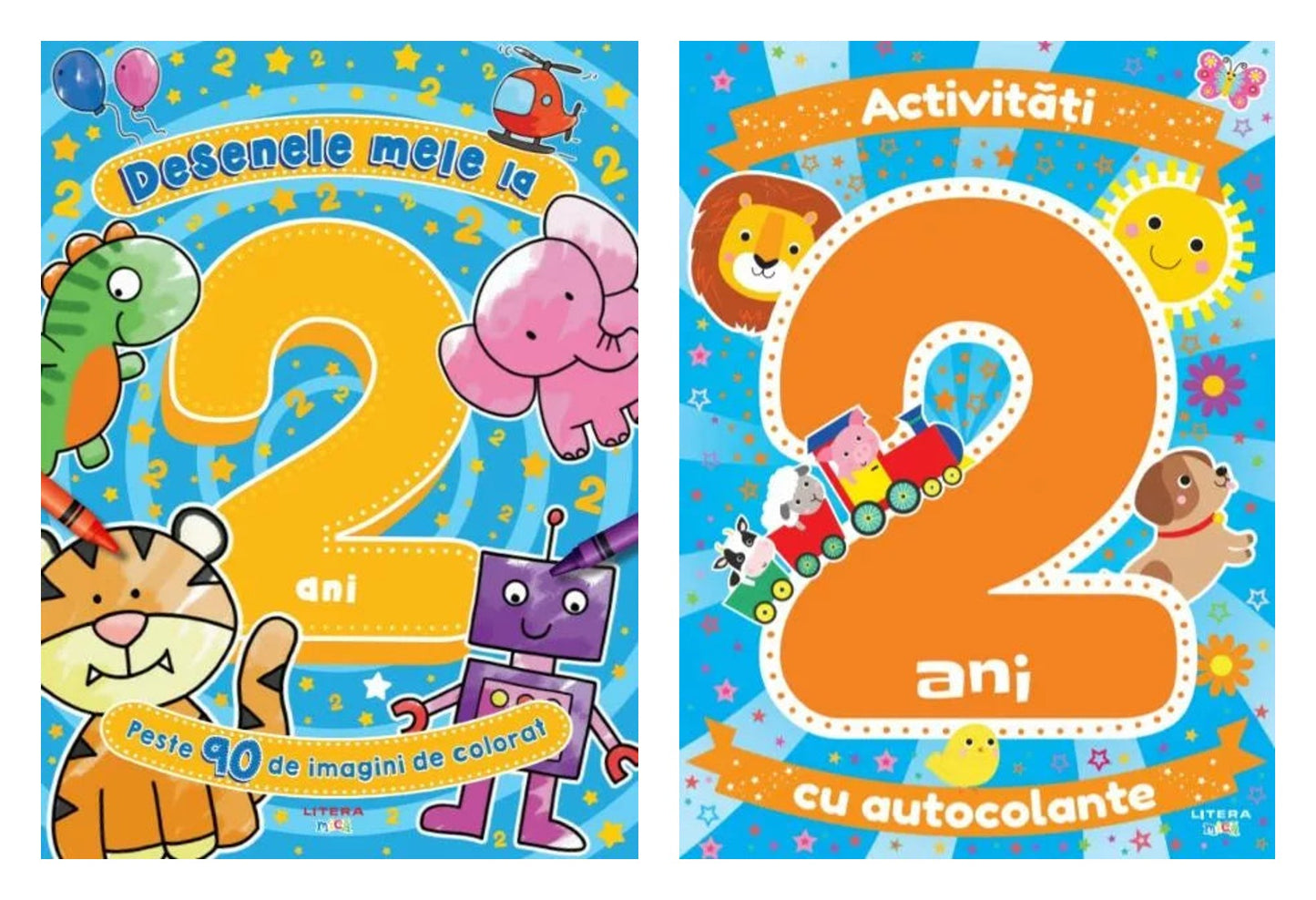 Desenele mele la 2 ani. Peste 90 de imagini de colorat + Activitati cu autocolante la 2 ani