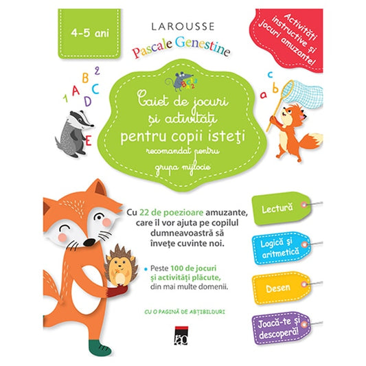 Caiet de jocuri și activități pentru copii isteți (grupa mijlocie)